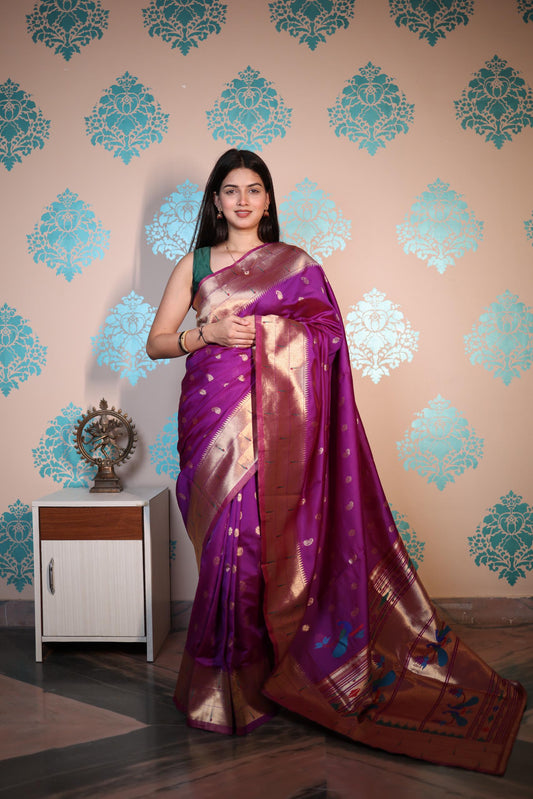Soft Semi Paithani Silk Saree – 59 AED