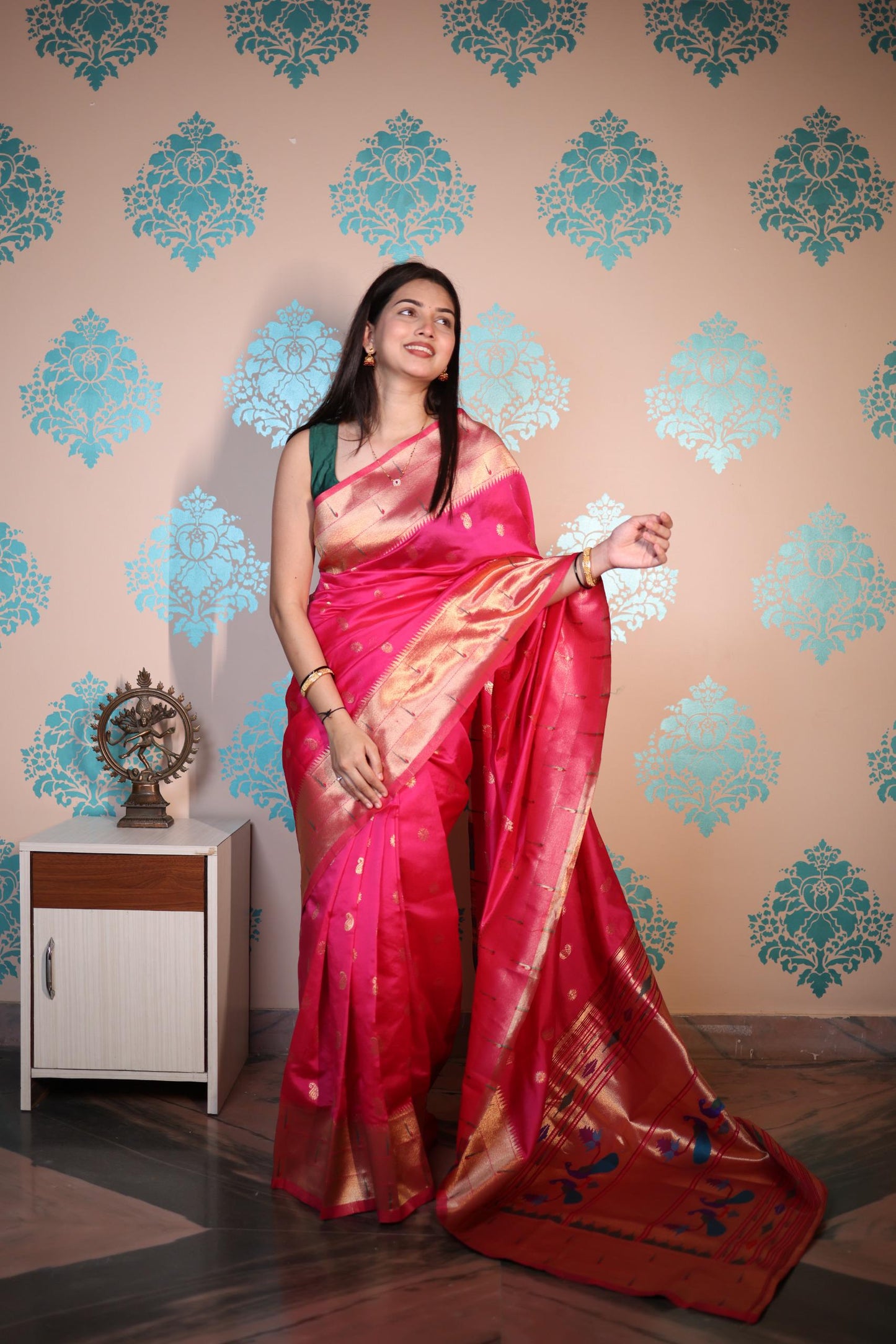 Soft Semi Paithani Silk Saree – 59 AED