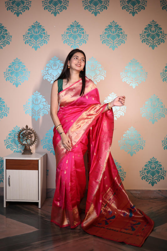 Soft Semi Paithani Silk Saree – 59 AED