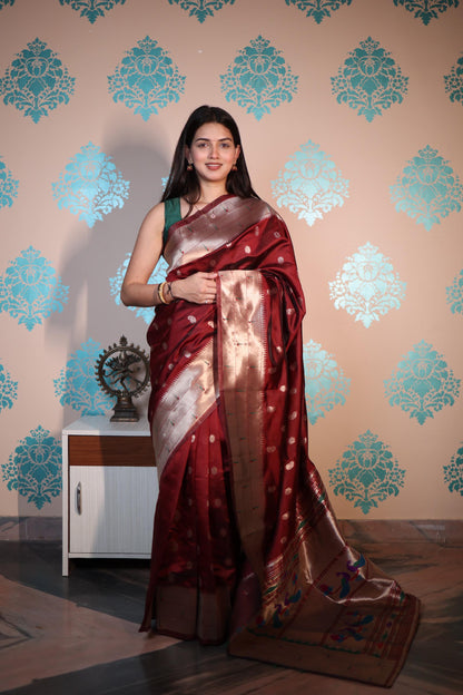 Soft Semi Paithani Silk Saree – 59 AED
