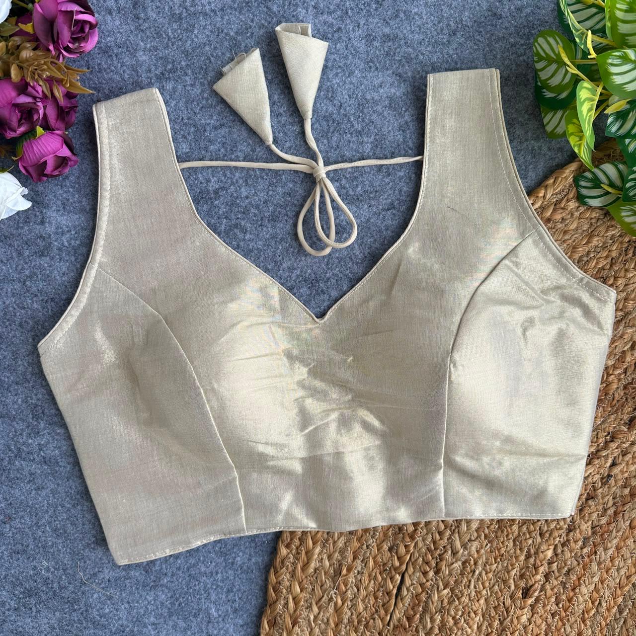 Soft South Tissue Silk Readymade Blouse – 39 AED