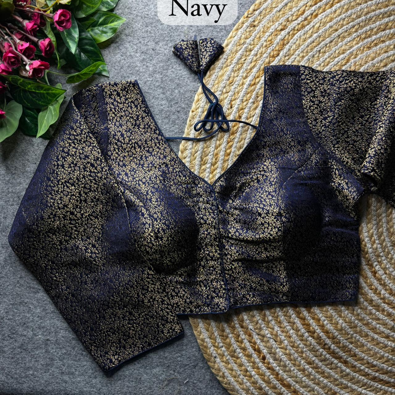 Banarasi Brocade Silk Readymade Long Sleeve Blouse – 50 AED