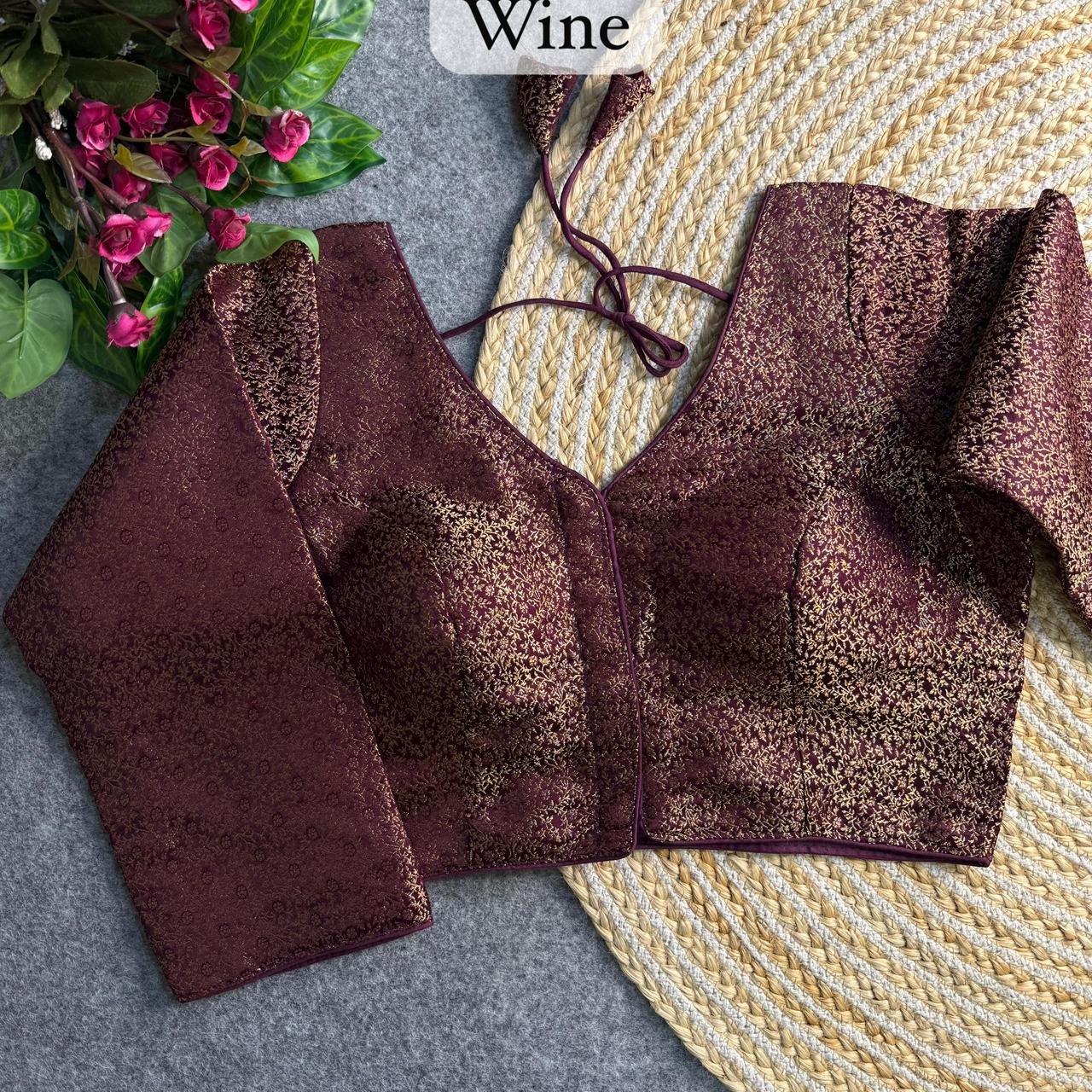 Banarasi Brocade Silk Readymade Long Sleeve Blouse – 50 AED
