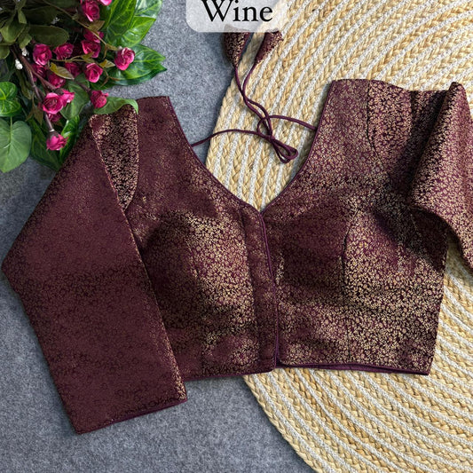 Banarasi Brocade Silk Readymade Long Sleeve Blouse – 50 AED