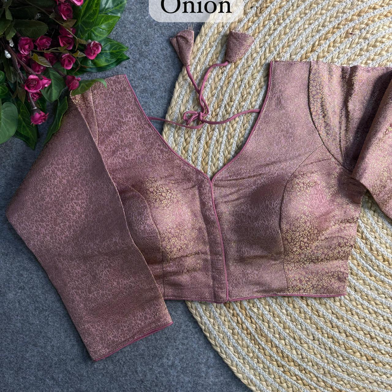 Banarasi Brocade Silk Readymade Long Sleeve Blouse – 50 AED