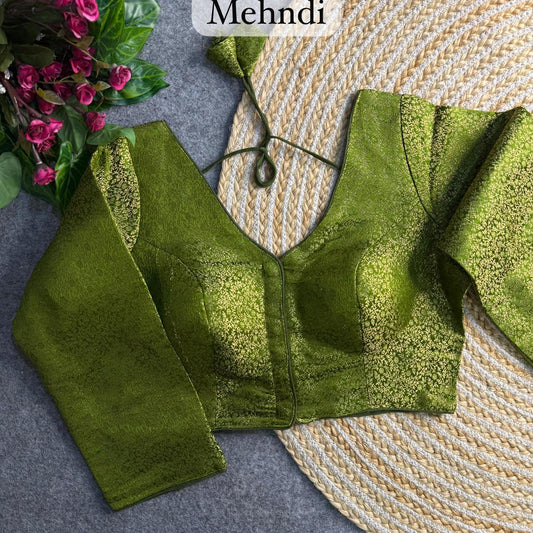Banarasi Brocade Silk Readymade Long Sleeve Blouse – 50 AED
