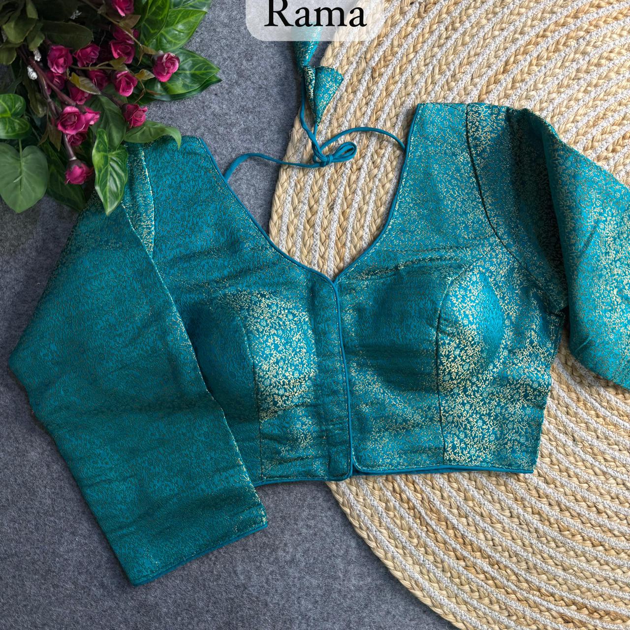 Banarasi Brocade Silk Readymade Long Sleeve Blouse – 50 AED