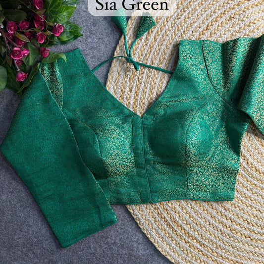 Banarasi Brocade Silk Readymade Long Sleeve Blouse – 50 AED