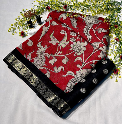 Mangalgiri Silk Kalamkari Saree – 99 AED