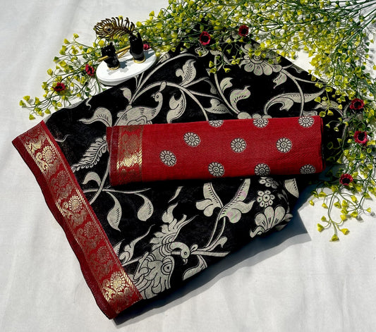 Mangalgiri Silk Kalamkari Saree – 99 AED