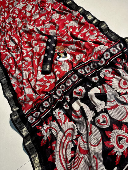 Mangalgiri Silk Kalamkari Saree – 99 AED