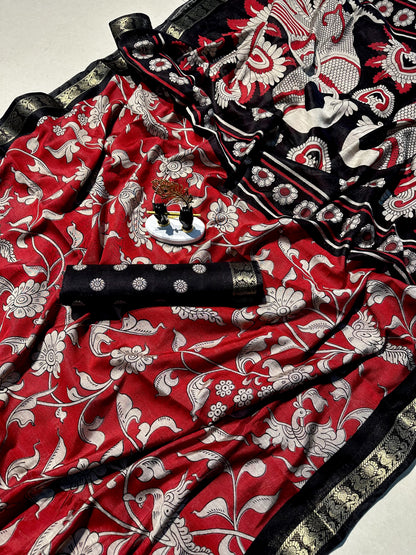 Mangalgiri Silk Kalamkari Saree – 99 AED
