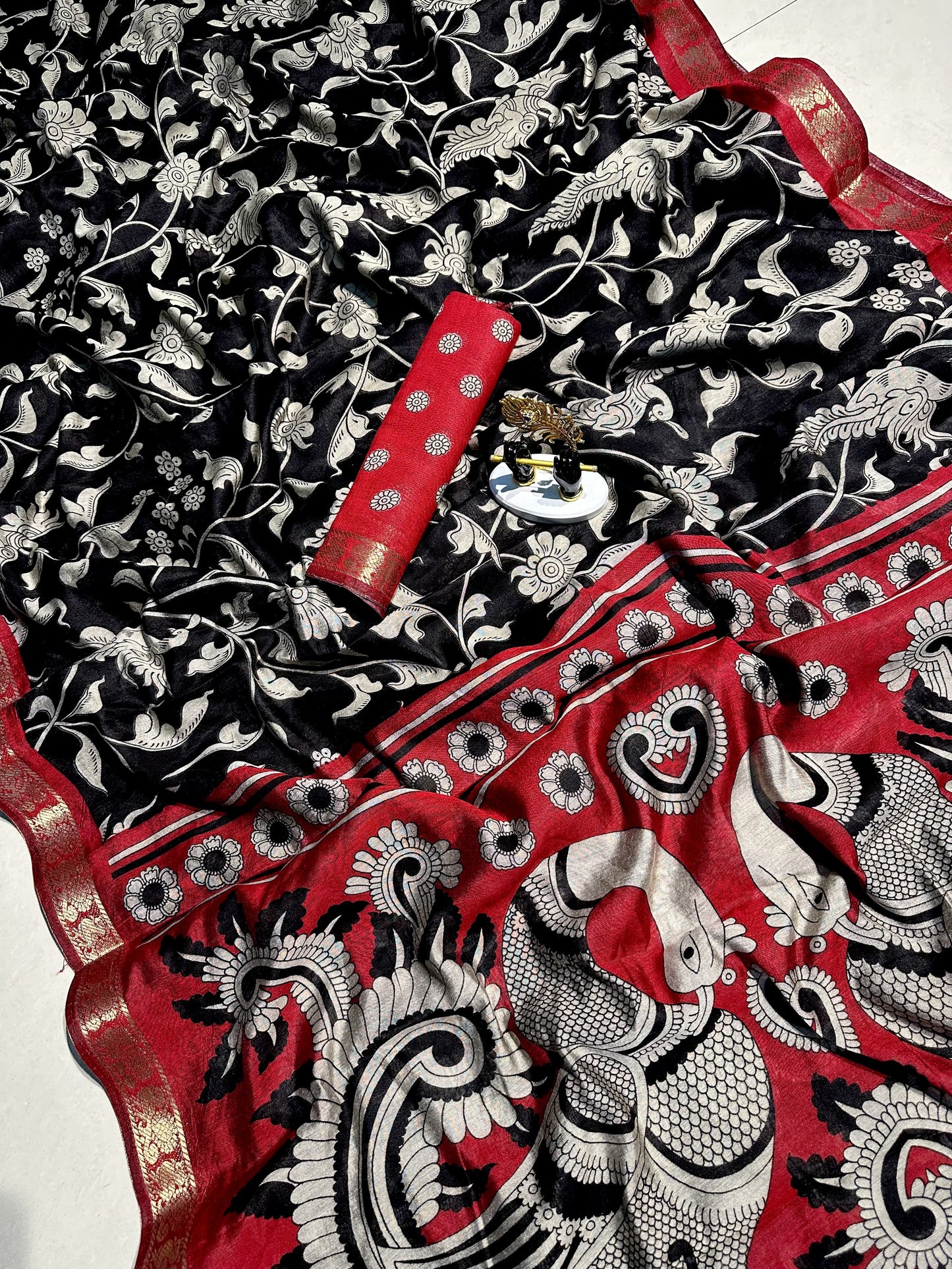 Mangalgiri Silk Kalamkari Saree – 99 AED