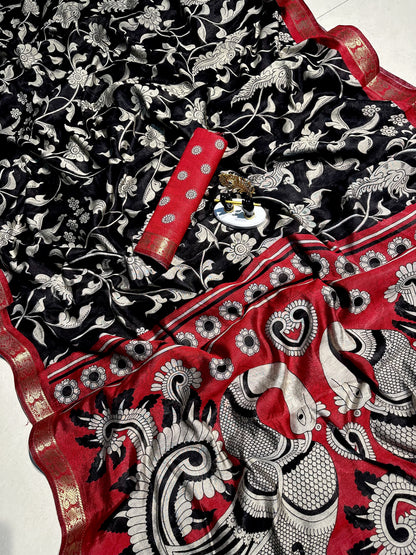 Mangalgiri Silk Kalamkari Saree – 99 AED