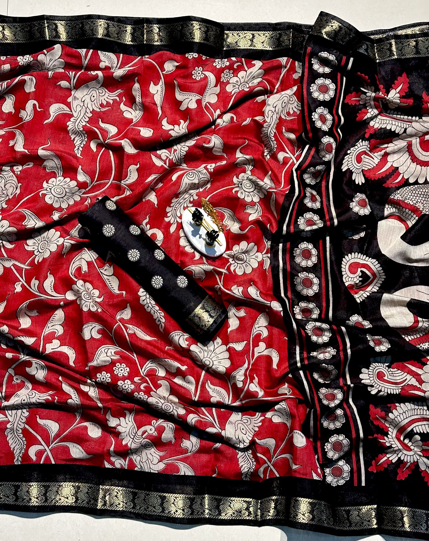 Mangalgiri Silk Kalamkari Saree – 99 AED