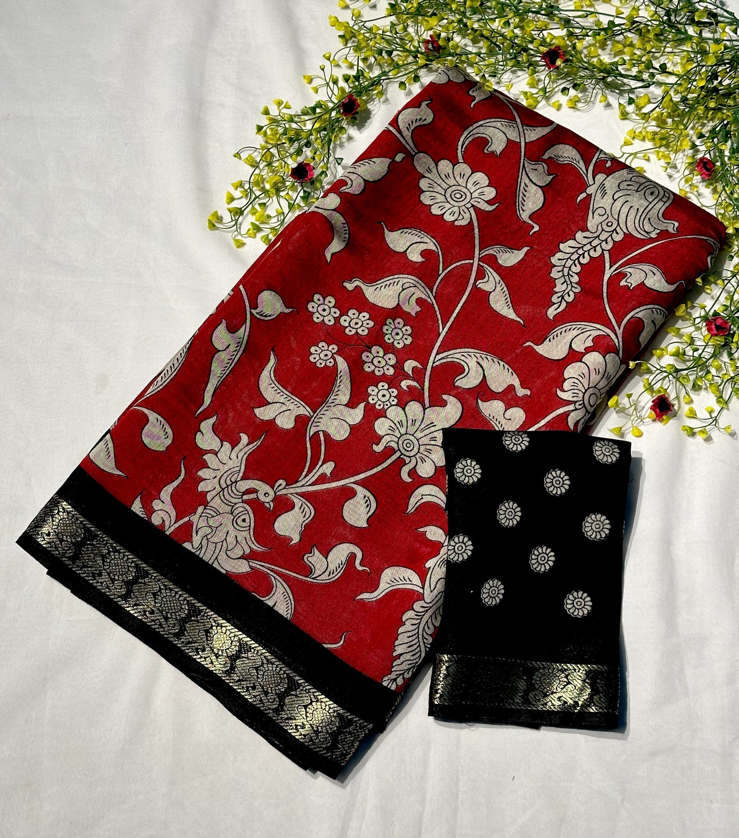Mangalgiri Silk Kalamkari Saree – 99 AED