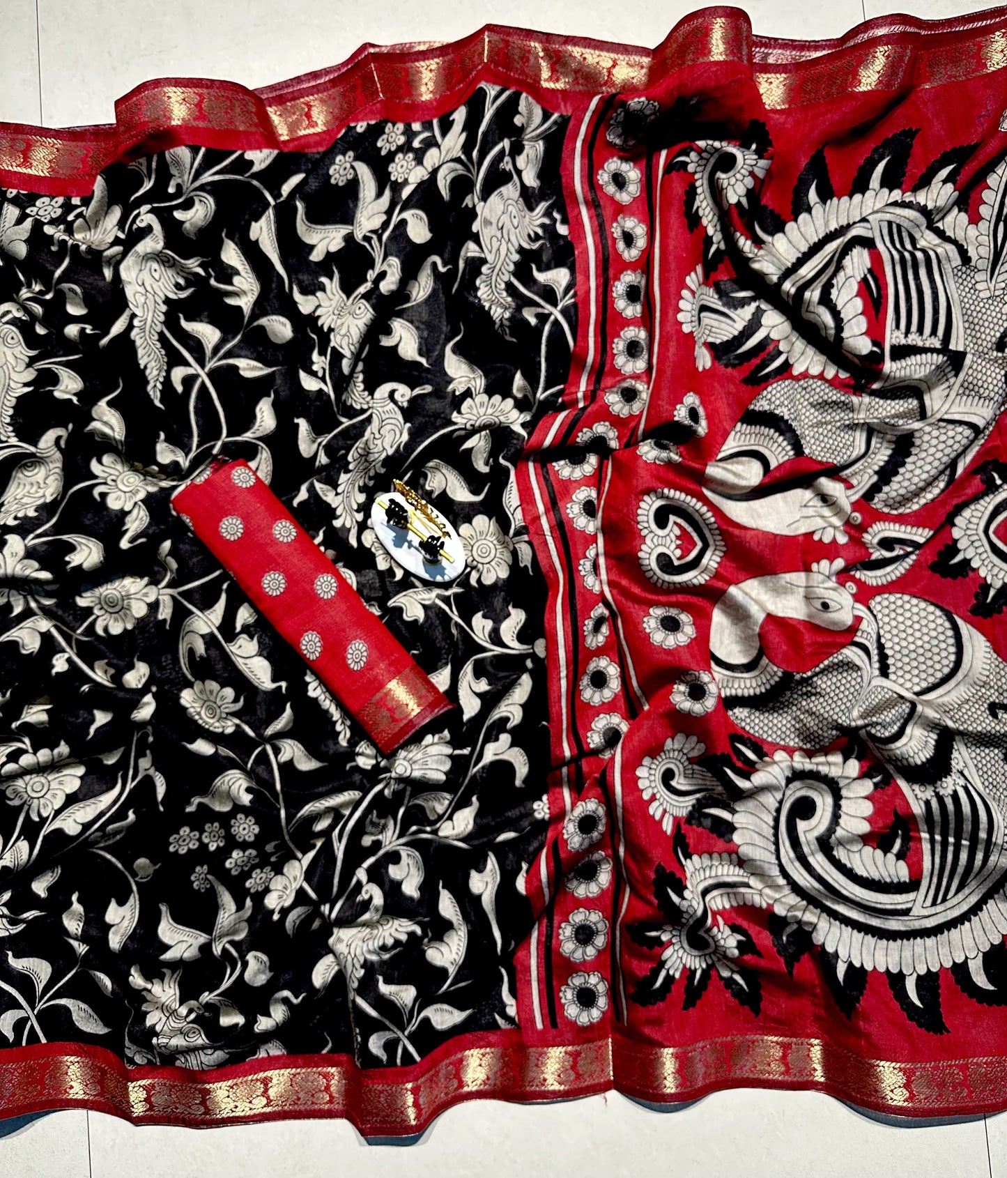 Mangalgiri Silk Kalamkari Saree – 99 AED