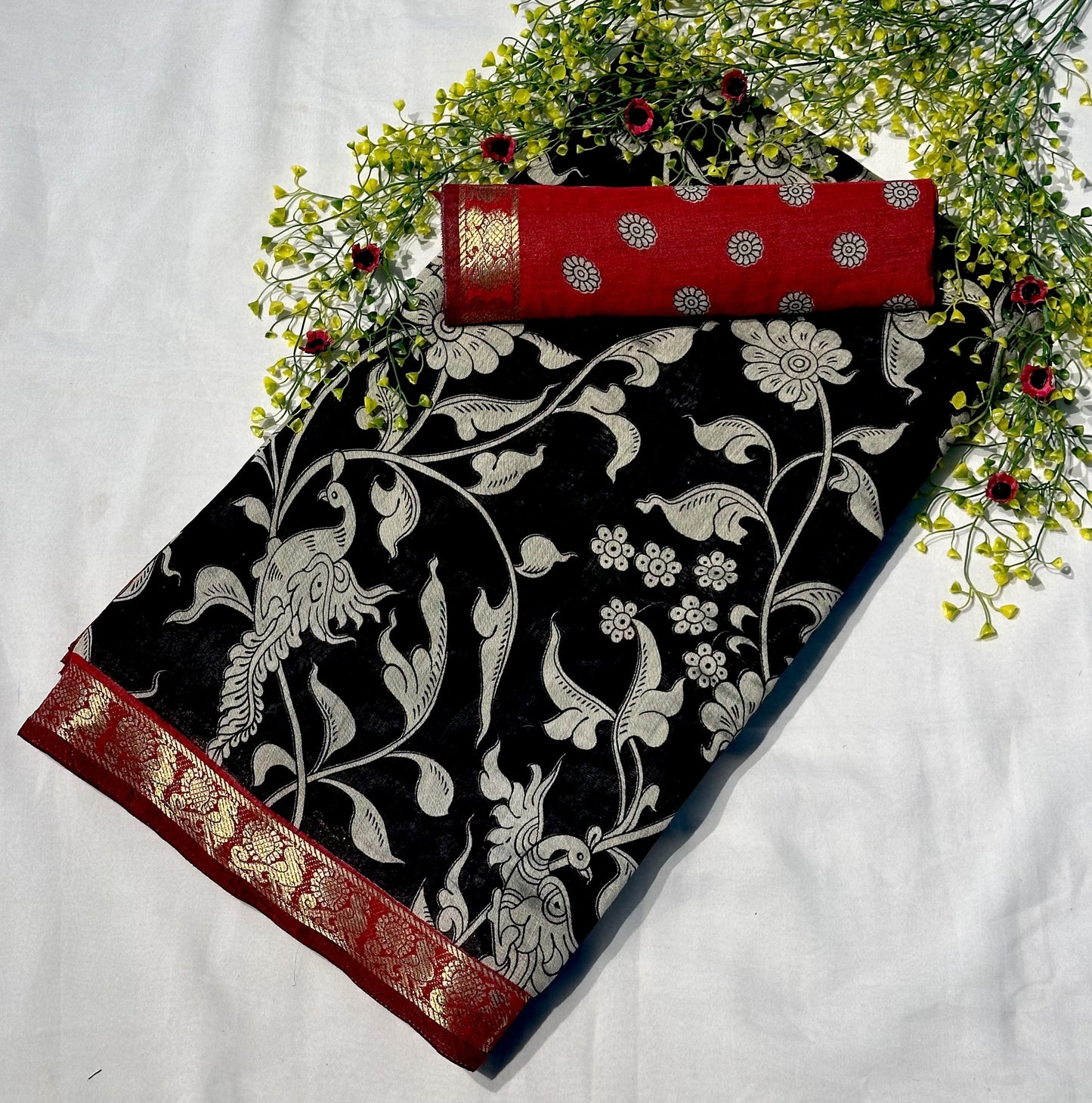 Mangalgiri Silk Kalamkari Saree – 99 AED