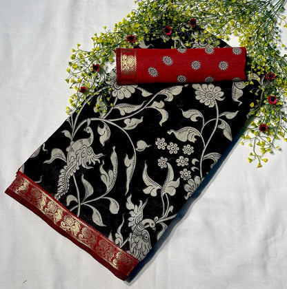 Mangalgiri Silk Kalamkari Saree – 99 AED