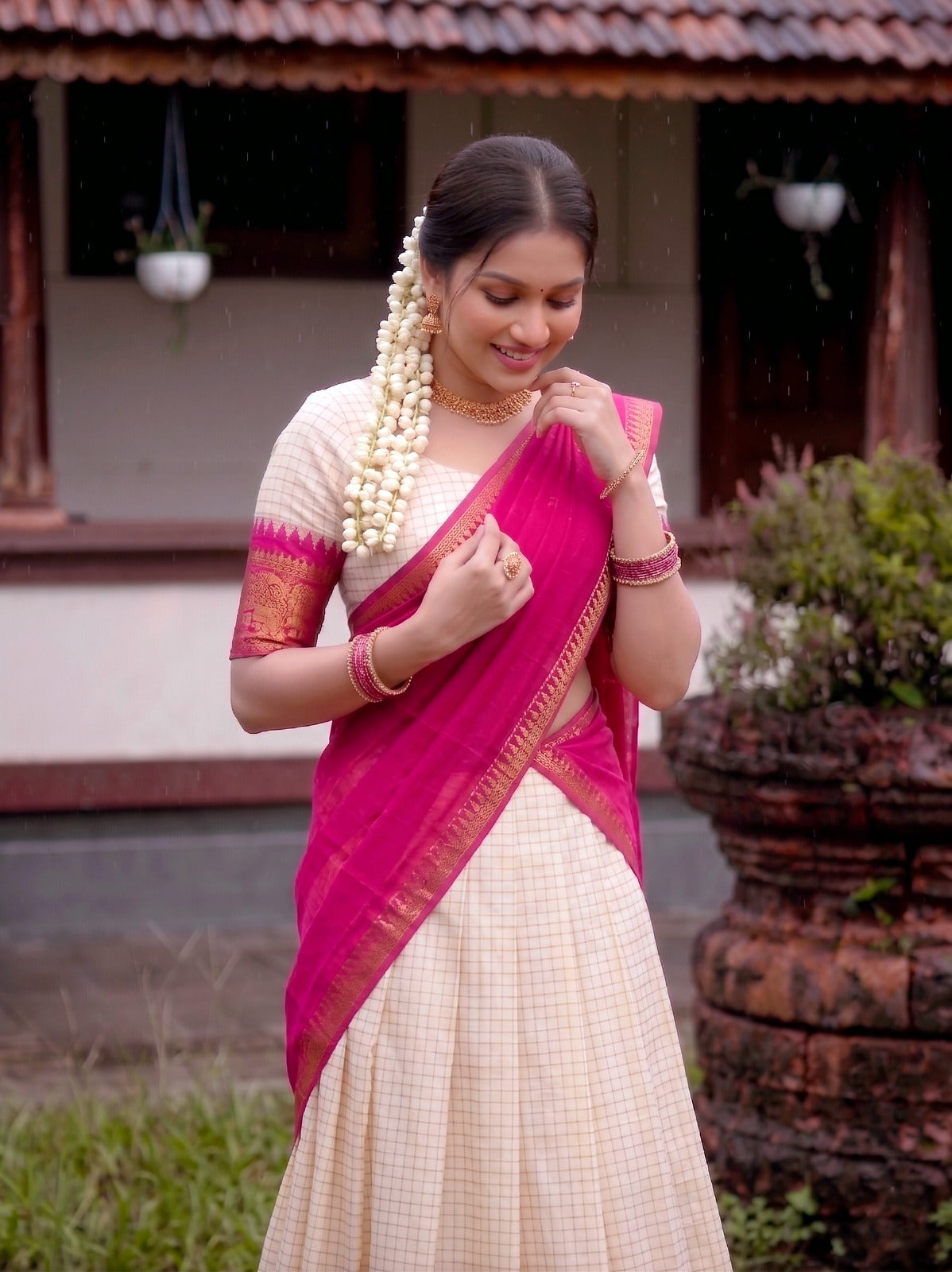 Jacquard Silk Readymade Dhavani / Half Saree Collection – 99 AED