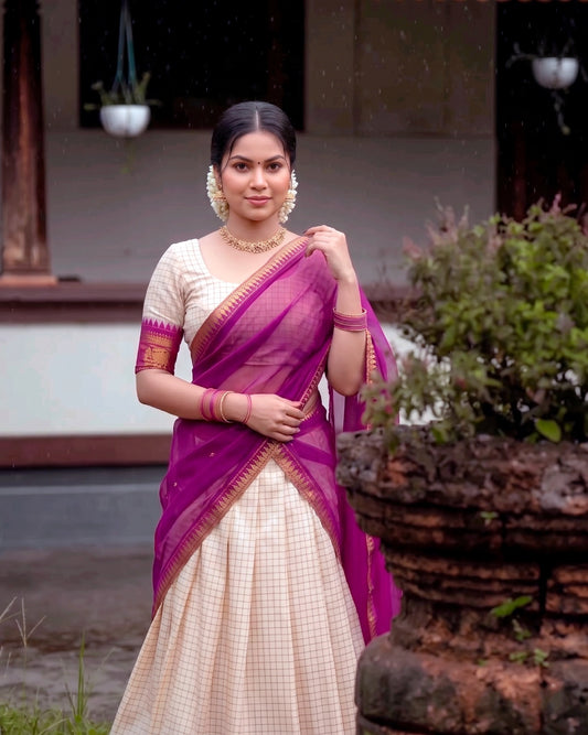 Jacquard Silk Readymade Dhavani / Half Saree Collection – 99 AED