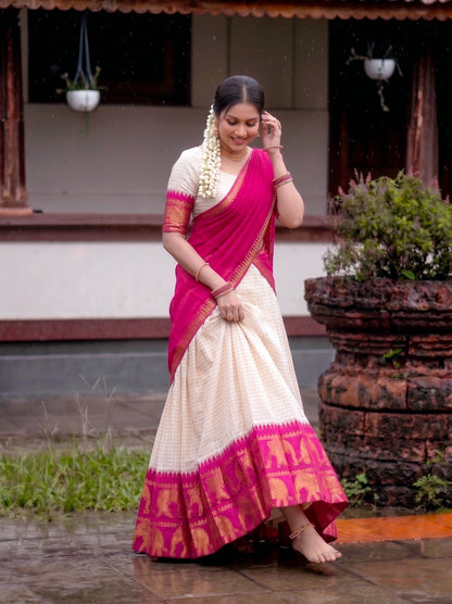 Jacquard Silk Readymade Dhavani / Half Saree Collection – 99 AED