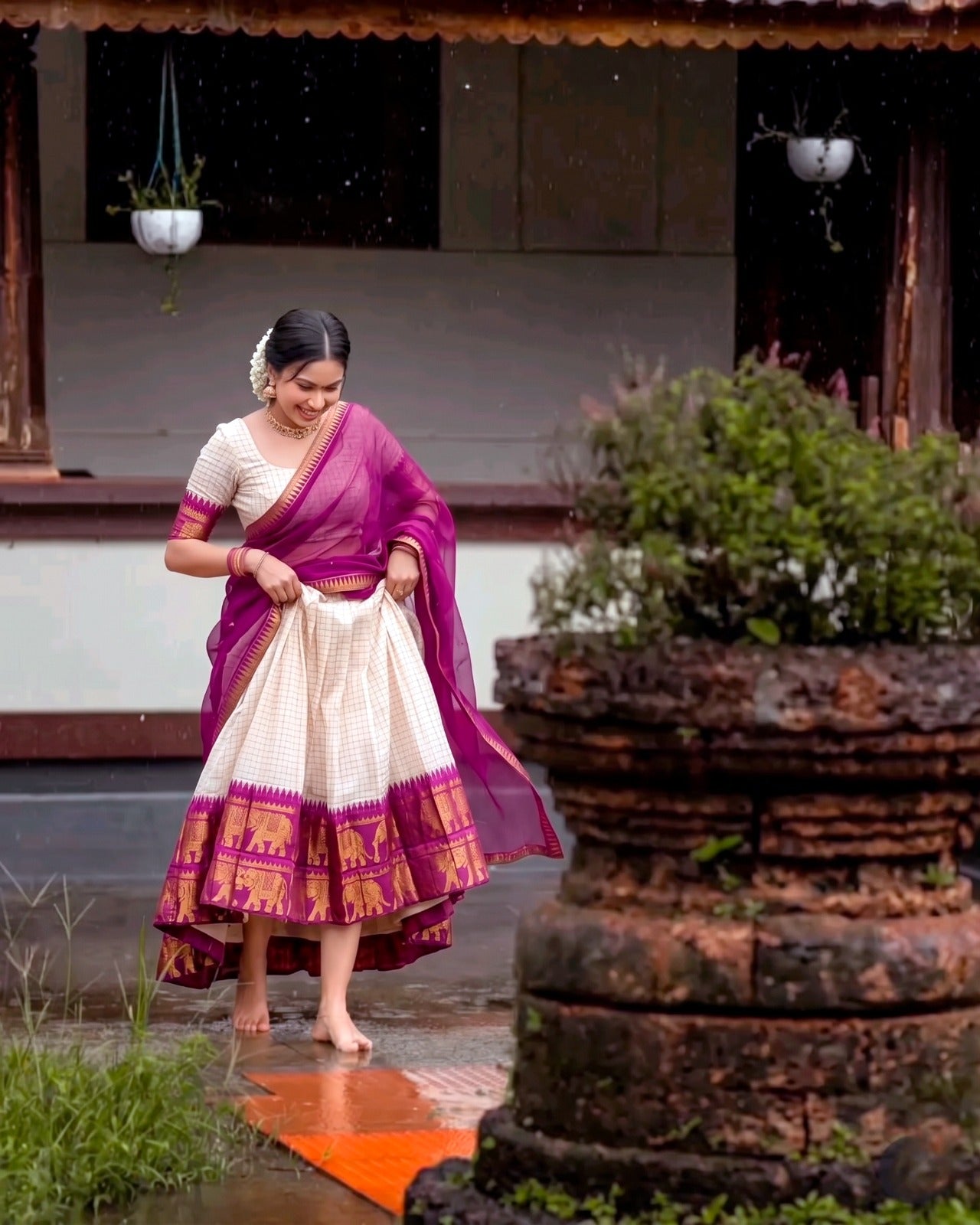 Jacquard Silk Readymade Dhavani / Half Saree Collection – 99 AED
