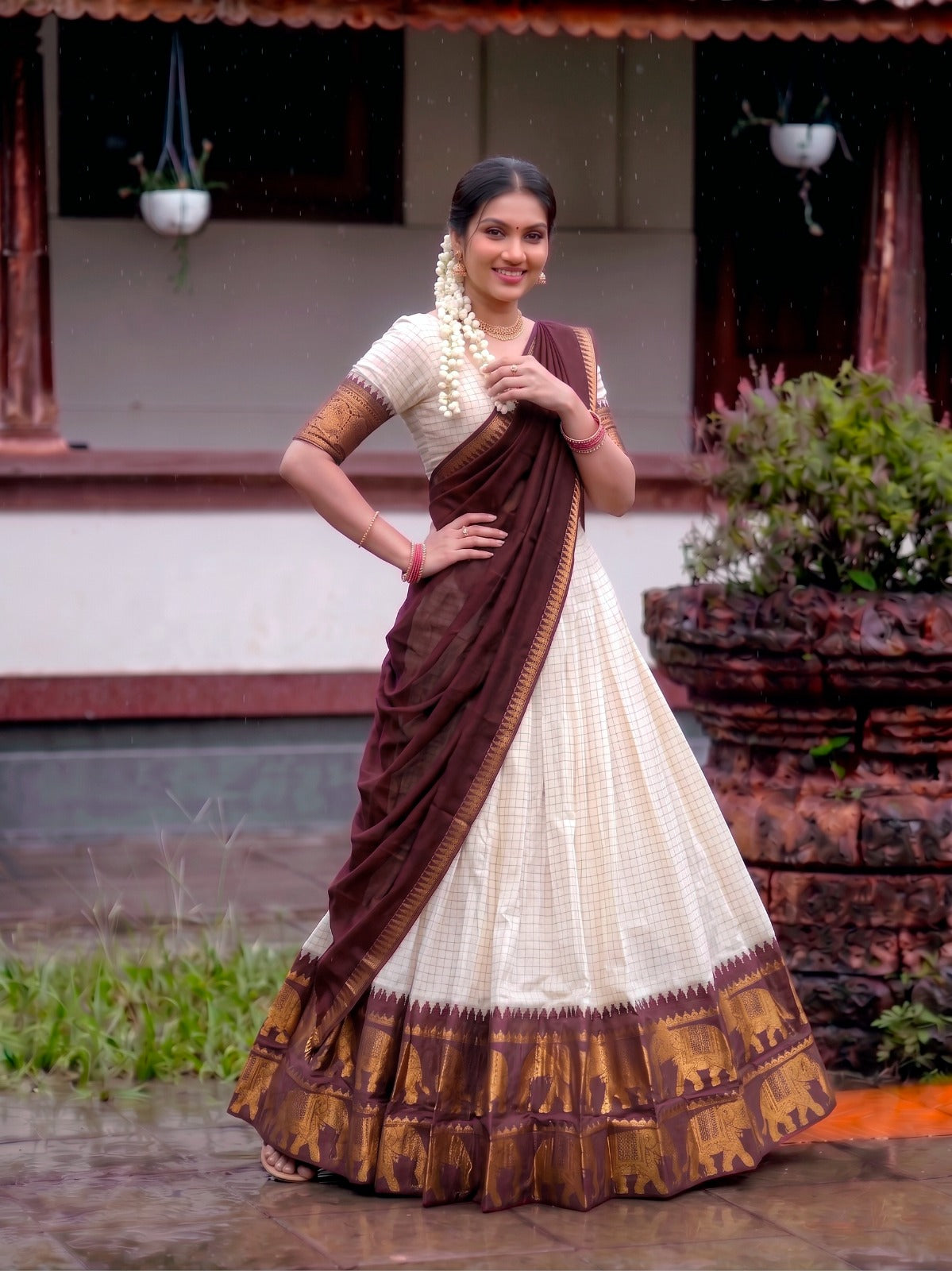 Jacquard Silk Readymade Dhavani / Half Saree Collection – 99 AED