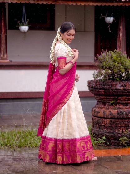 Jacquard Silk Readymade Dhavani / Half Saree Collection – 99 AED