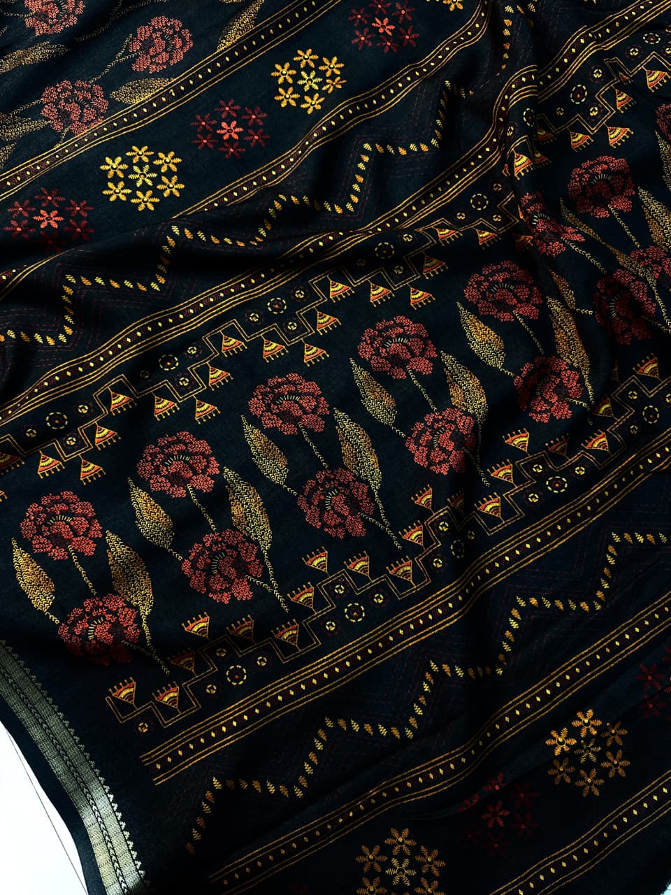 Soft Tussar Silk Floral Saree – 75 AED