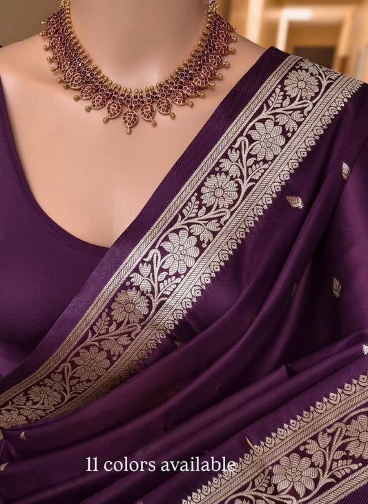 Soft Banarasi Silk Weaving Saree – 99 AED
