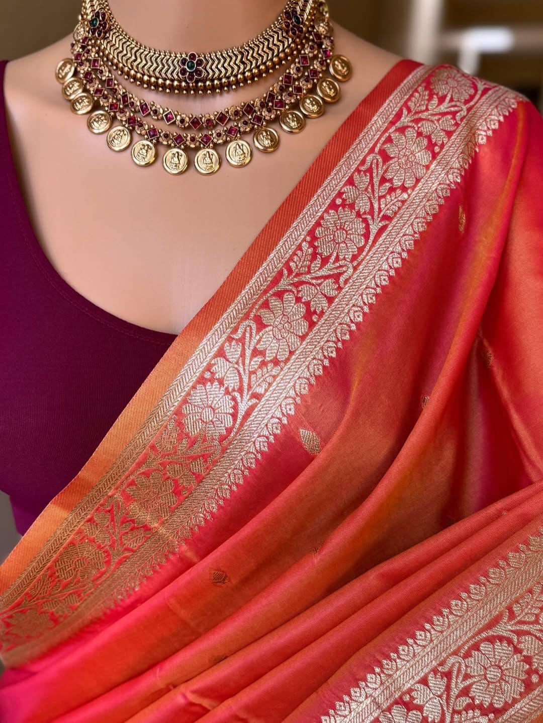 Soft Banarasi Silk Weaving Saree – 99 AED