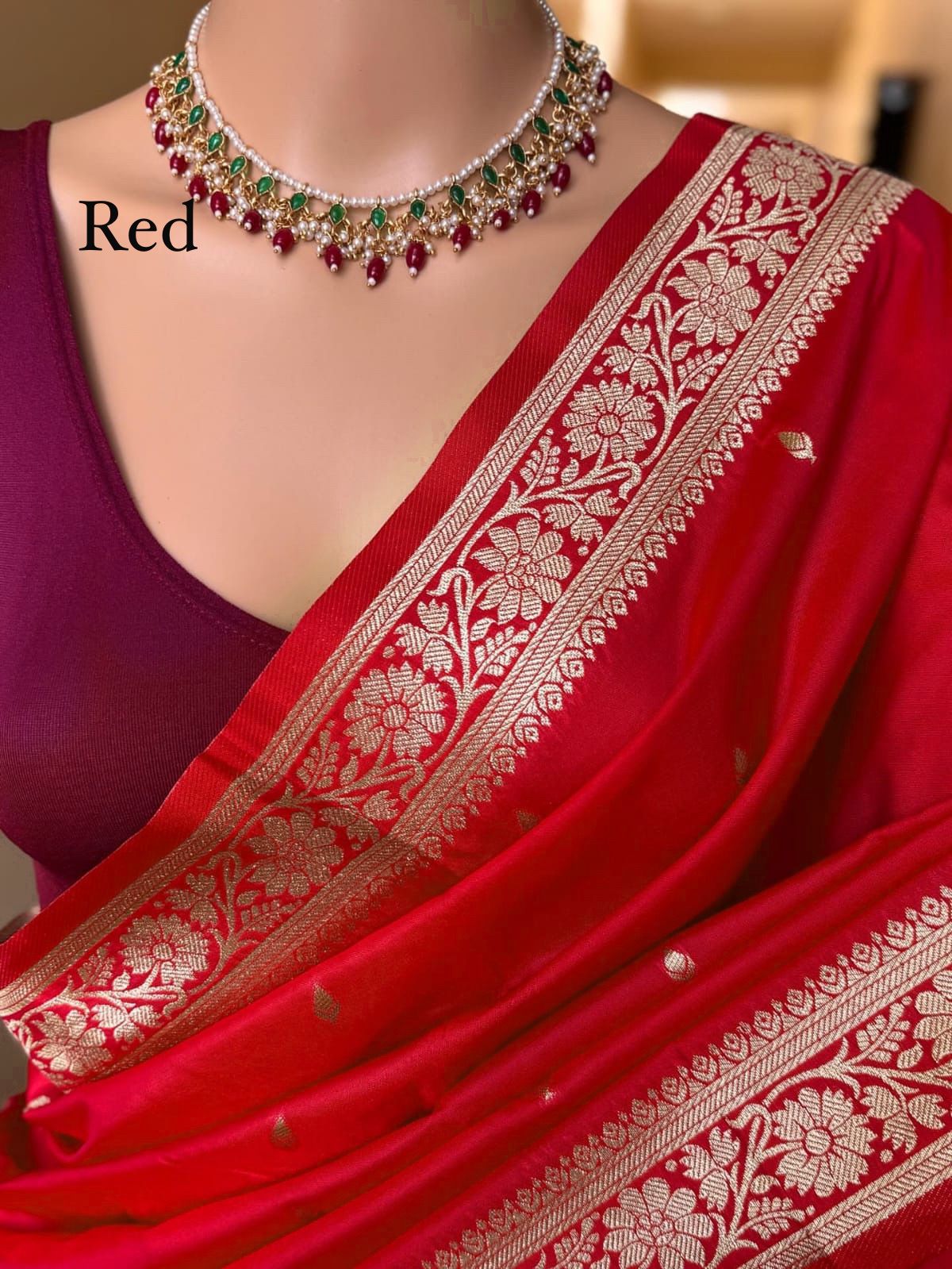 Soft Banarasi Silk Weaving Saree – 99 AED
