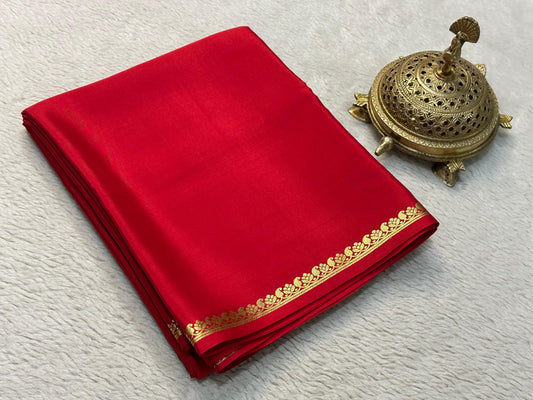 Soft Viscose Crepe Silk Saree with Golden Borders – 59 AED