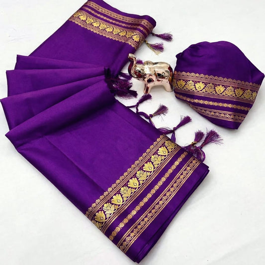 Soft Viscose Crepe Silk Saree with Double Golden Borders – 65 AED