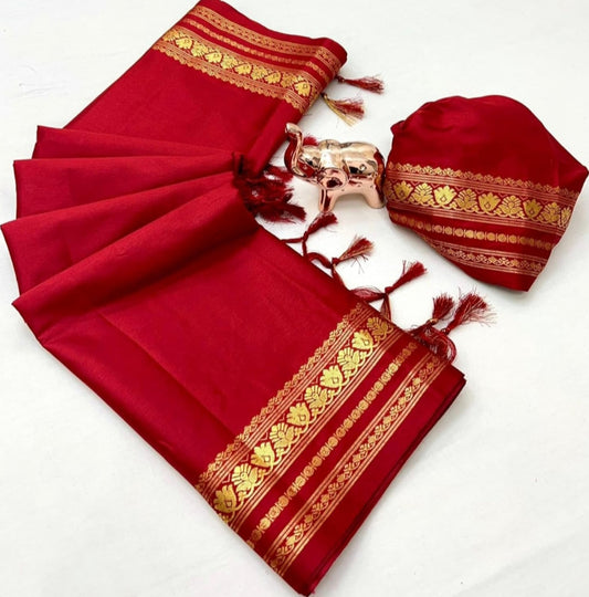 Soft Viscose Crepe Silk Saree with Double Golden Borders – 65 AED