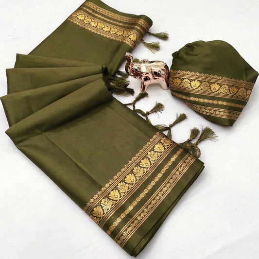 Soft Viscose Crepe Silk Saree with Double Golden Borders – 65 AED