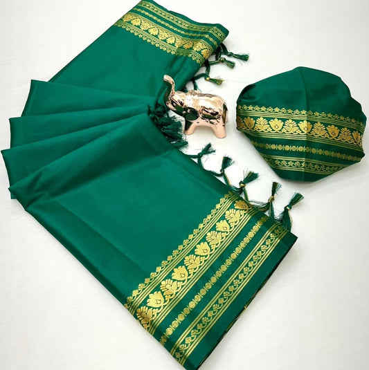 Soft Viscose Crepe Silk Saree with Double Golden Borders – 65 AED
