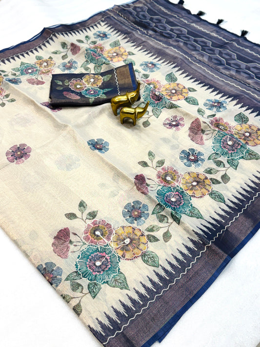 Soft Erode Tissue Silk Saree with Temple Borders– 79 AED