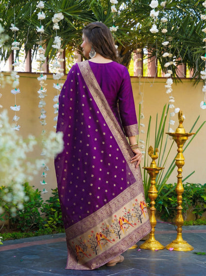 Soft Art Silk Suit Set with Jacquard Weaving – 99 AED