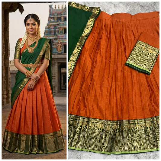 Cotton Silk Readymade Dhavani / Half Saree Collection – 99 AED
