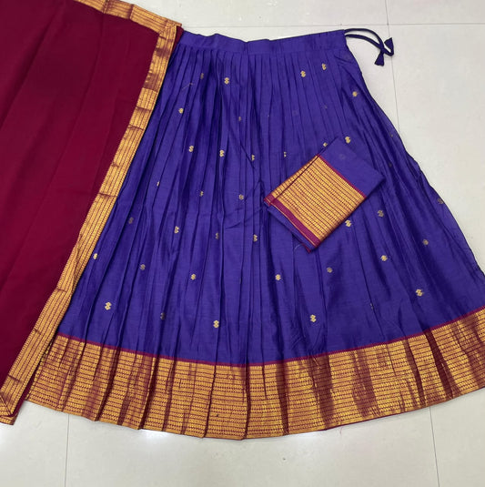 Cotton Silk Readymade Dhavani / Half Saree Collection – 99 AED