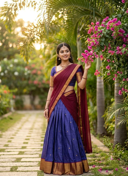 Cotton Silk Readymade Dhavani / Half Saree Collection – 99 AED