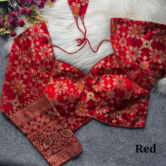 Meenakari Brocade Silk Readymade Long Sleeve Blouse – 50 AED