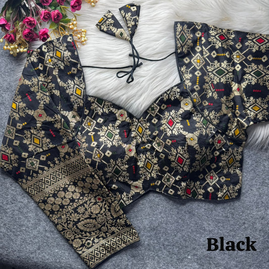Meenakari Brocade Silk Readymade Long Sleeve Blouse – 50 AED