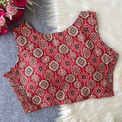 Ajrakh Readymade Side Elastic Stretchable Sleeveless Blouse – 50 AED