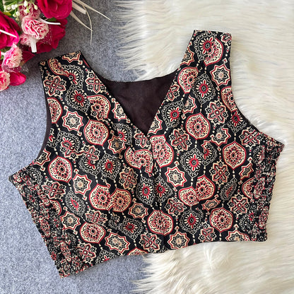 Ajrakh Readymade Side Elastic Stretchable Sleeveless Blouse – 50 AED