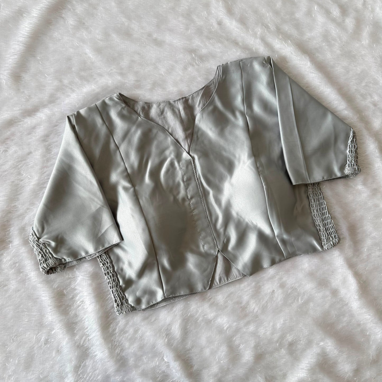Muslin Silk Readymade Side Elastic Stretchable Blouse – 50 AED