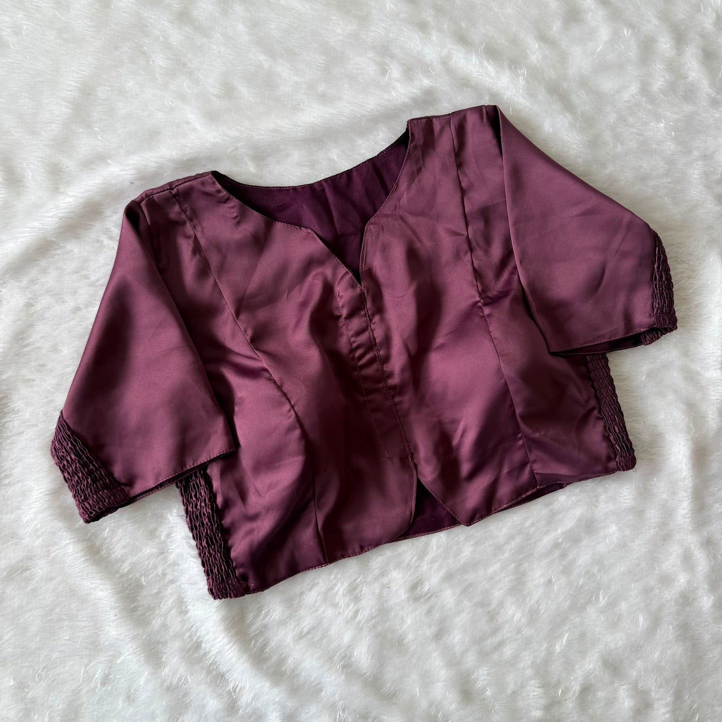 Muslin Silk Readymade Side Elastic Stretchable Blouse – 50 AED