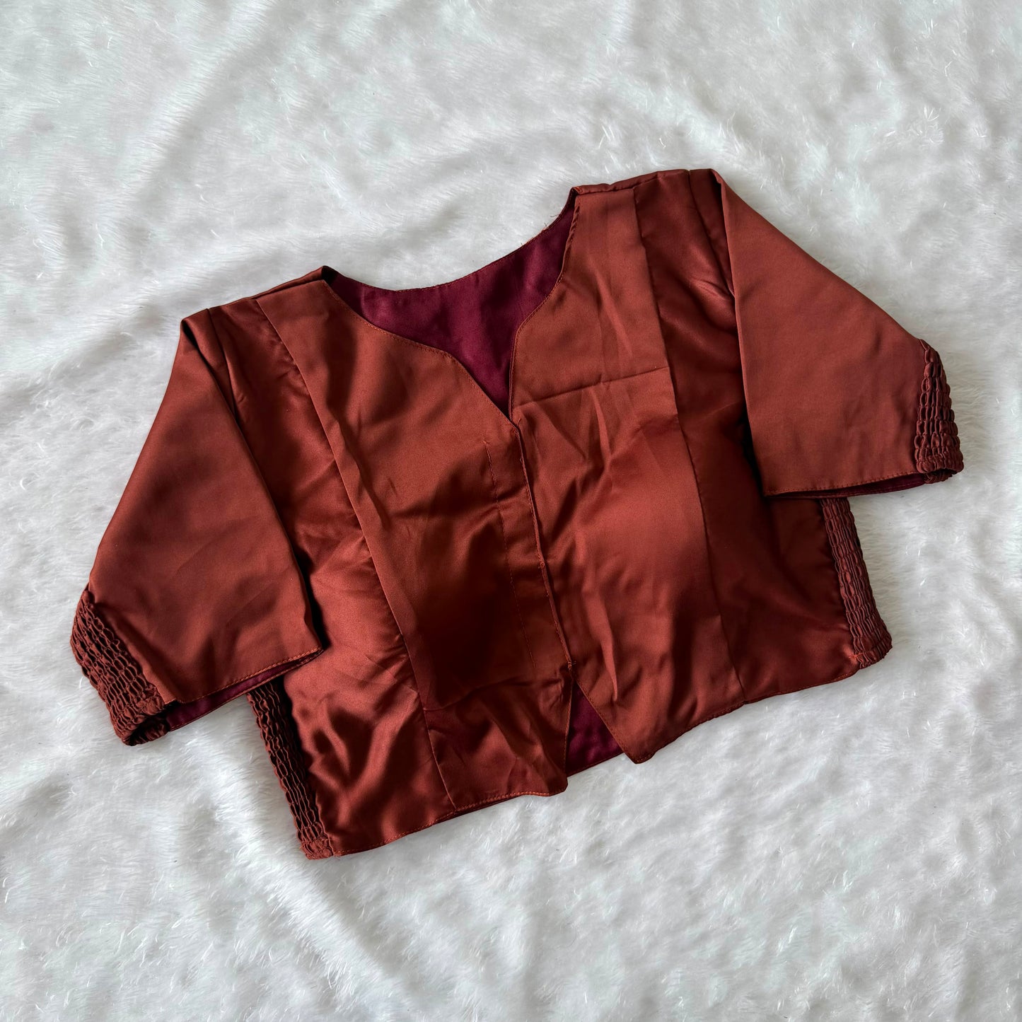 Muslin Silk Readymade Side Elastic Stretchable Blouse – 50 AED